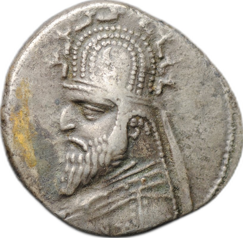 Монета Драхма 77-70 до н.э. Санатрук Парфия