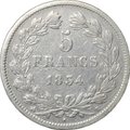 Монета 5 франков 1834 B Руан Франция