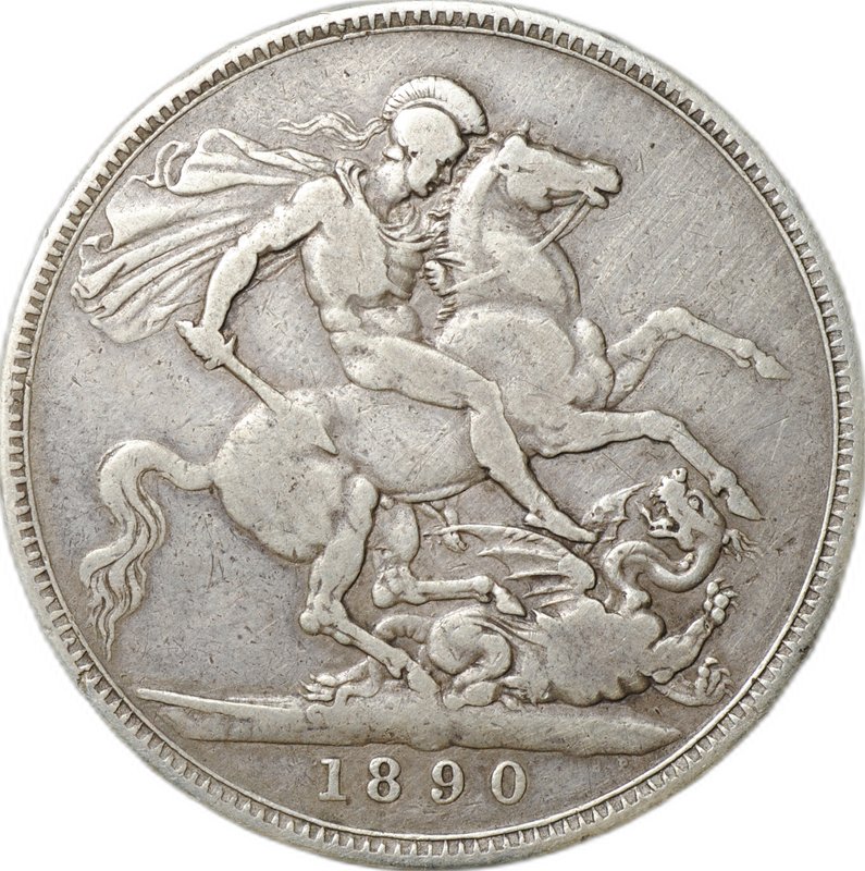 Монета 1 крона 1890 Великобритания