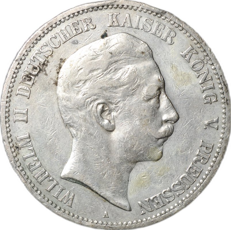 Монета 5 марок 1899 А Пруссия Германия