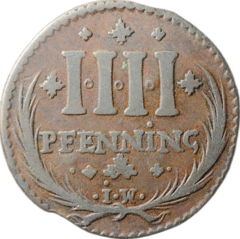 Монета 4 пфеннига 1726 Оснабрюк