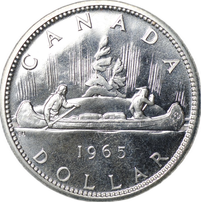 Монета 1 доллар 1965 Канада