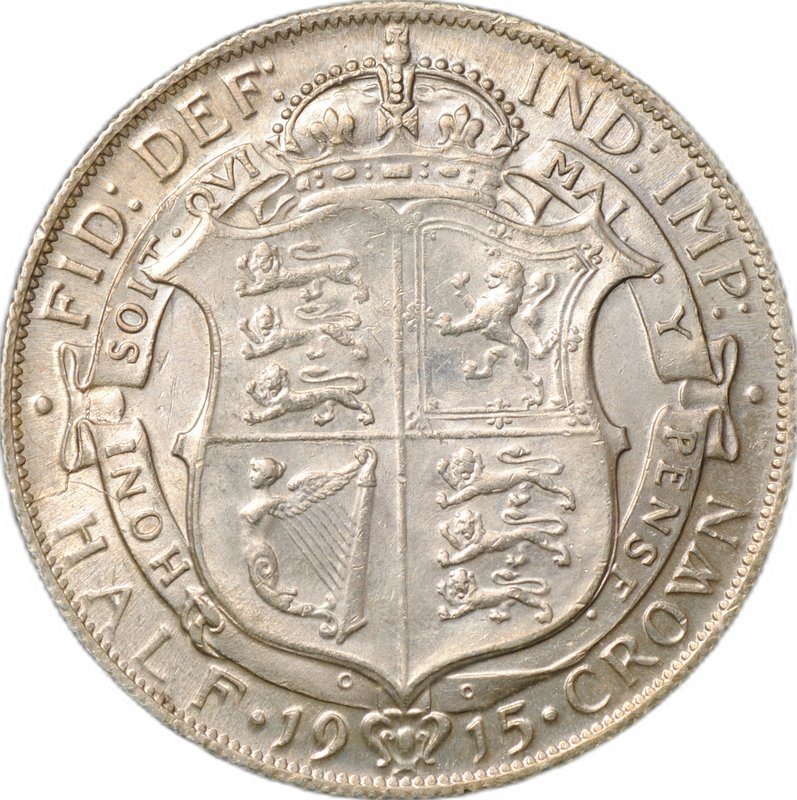 Монета 1/2 кроны 1915 Великобритания