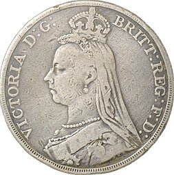фото для Монета 1 крона 1889 Великобритания Аверс