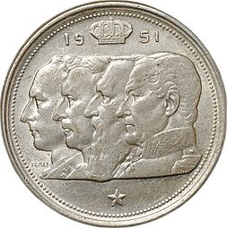 фото для Монета 100 франков 1951 BELGIE Бельгия Аверс