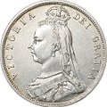 Монета 1/2 кроны 1887 новый портрет Великобритания