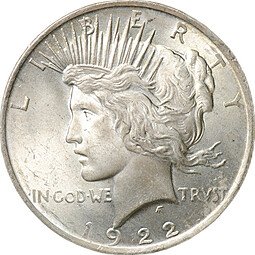 фото для Монета 1 доллар 1922 Филадельфия США Аверс