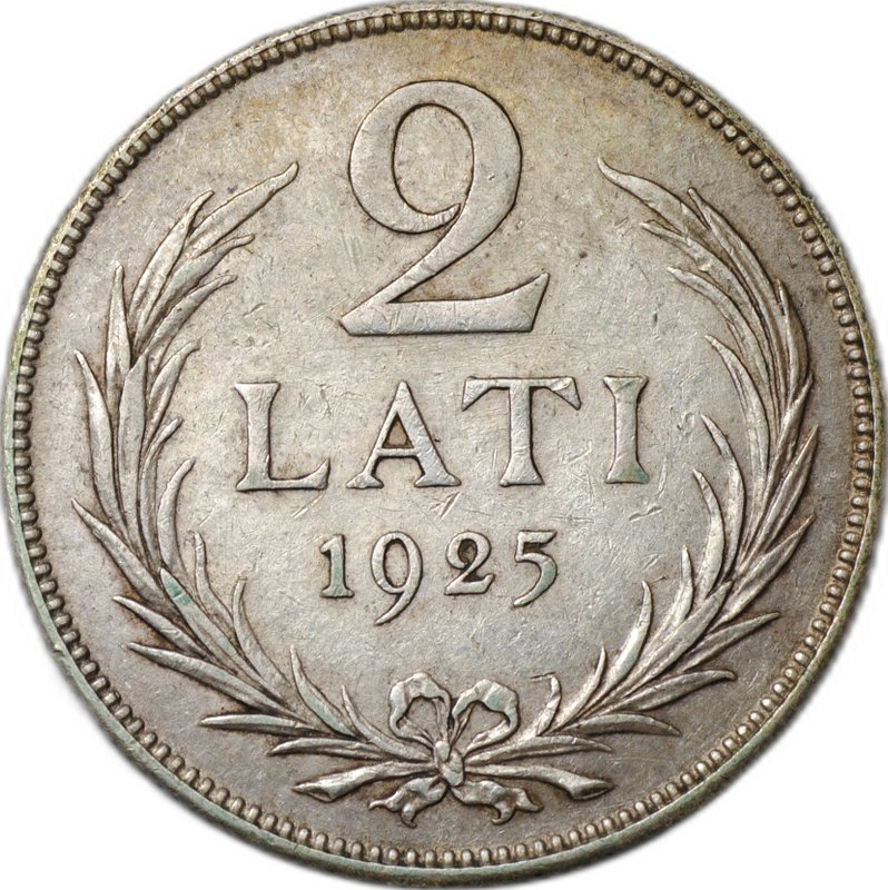 Монета 2 лата 1925 Латвия