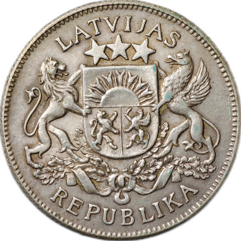 Монета 2 лата 1925 Латвия