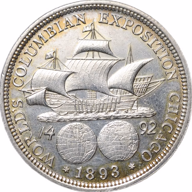 Монета 50 центов 1893 (1/2 доллара) Всемирная Колумбова выставка Колумб США