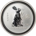 Монета 50 центов 1999 Год Кролика Лунар Лунный календарь Австралия