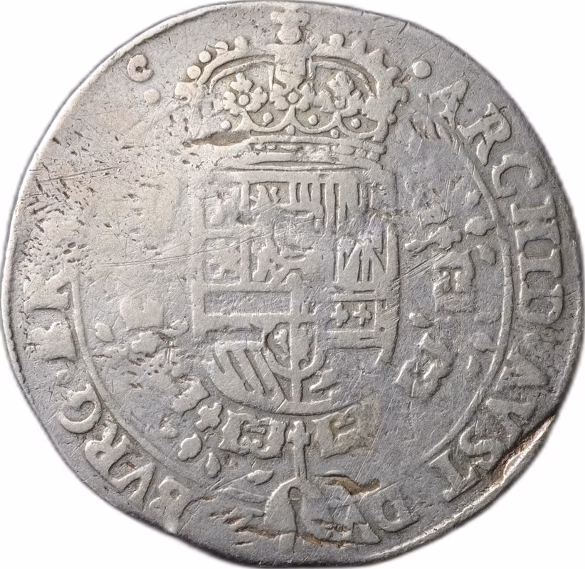 Монета 1/4 талера (патагона) 1645 Филипп IV Испанские Нидерланды