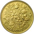 Монета 100 долларов 1977 25 лет коронации Елизаветы II Канада