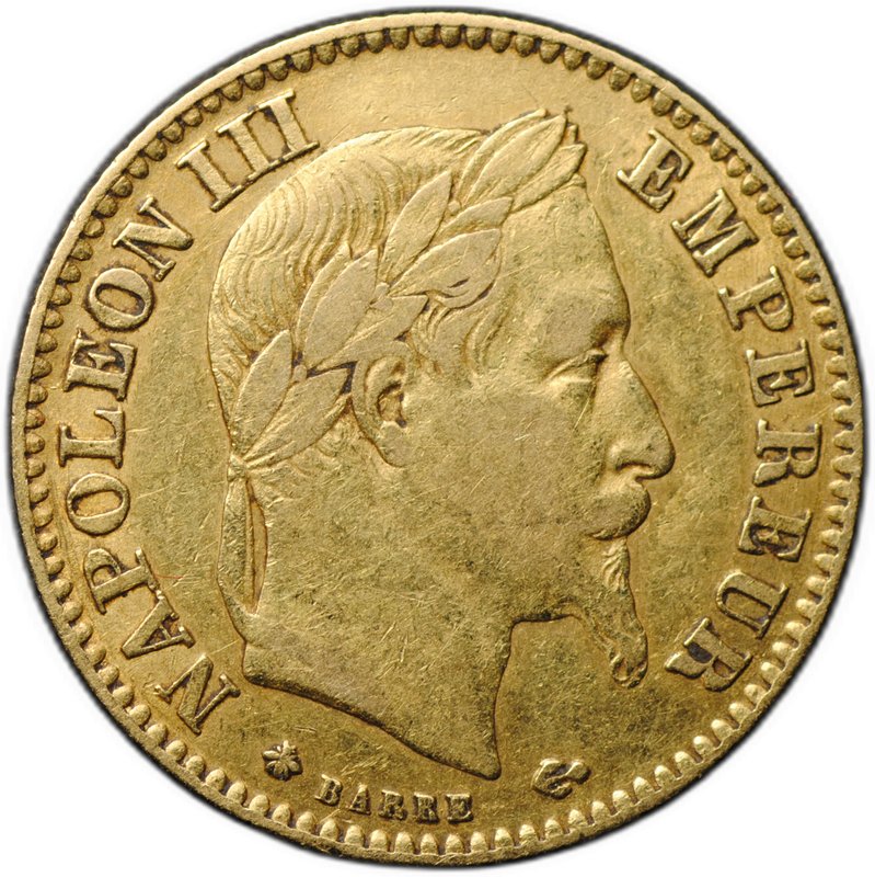 Монета 10 франков 1868 A Франция