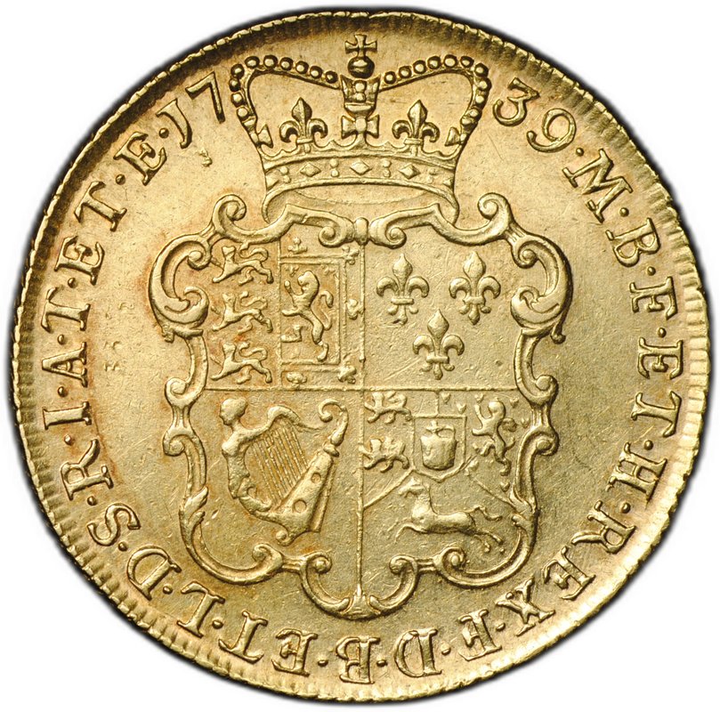 Монета 2 гинеи 1739 Великобритания