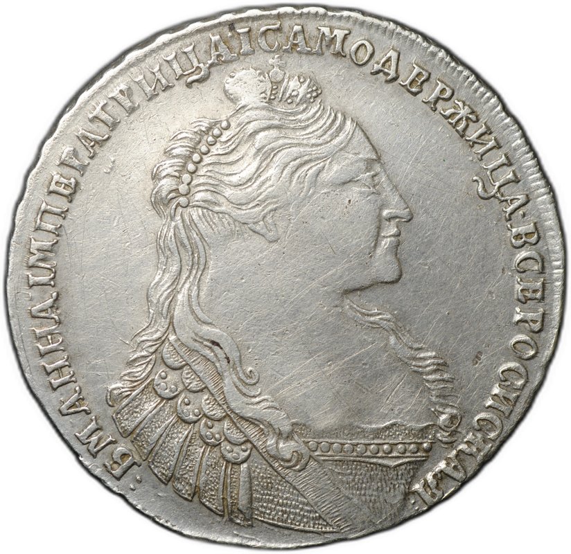 Монета 1 рубль 1736