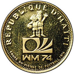 фото для Монета 200 гурдов 1973 Чемпионат мира по футболу 1974 Гаити Аверс