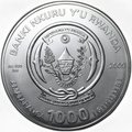 Монета 1000 франков 2009 Знаки зодиака - Водолей Руанда