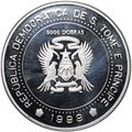 Монета 5000 добр 1999 Миллениум 2000 Сан-Томе и Принсипи