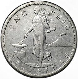 фото для Монета 1 песо 1909 S Администрация США Филиппины Аверс