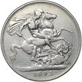 Монета 1 крона 1893 LVII Великобритания