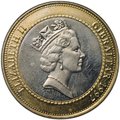 Монета 2 фунта 1997 12 подвигов Геракла Немейский лев Гибралтар