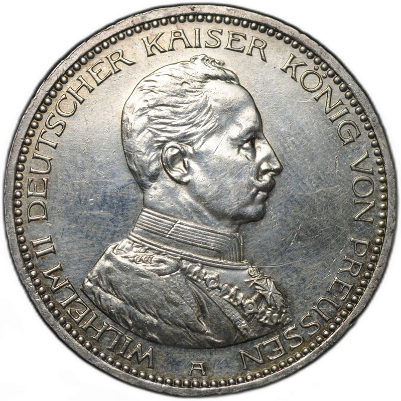 Монета 5 марок 1914 А Пруссия Германия