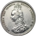 Монета 1 шиллинг 1887 новый портрет Великобритания