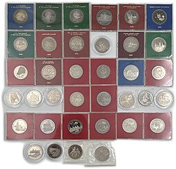 фото для Полный набор (комплект) 1, 3, 5 рублей 1992-1995 Молодая Россия 36 монет PROOF / АЦ Аверс