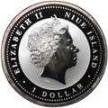 Монета 1 доллар 2008 Год Крысы - Счастье Ниуэ