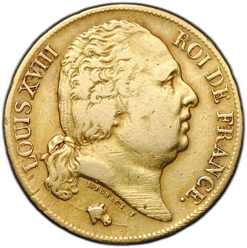 Монета 20 франков 1820 А Франция