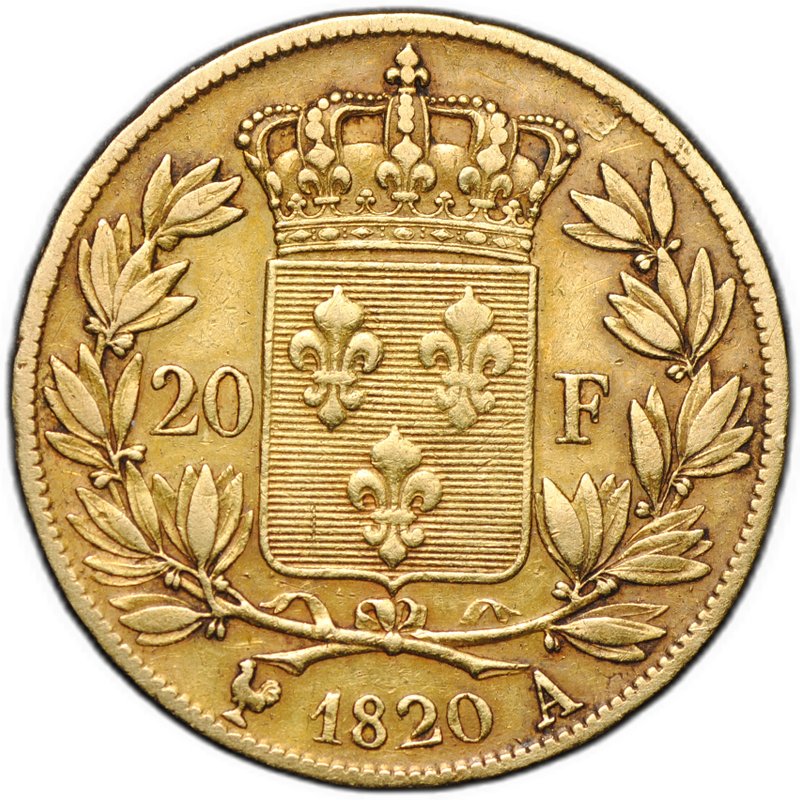 Монета 20 франков 1820 А Франция