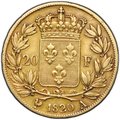 Монета 20 франков 1820 А Франция