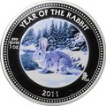 Монета 2 доллара 2011 Год кролика Острова Питкэрн