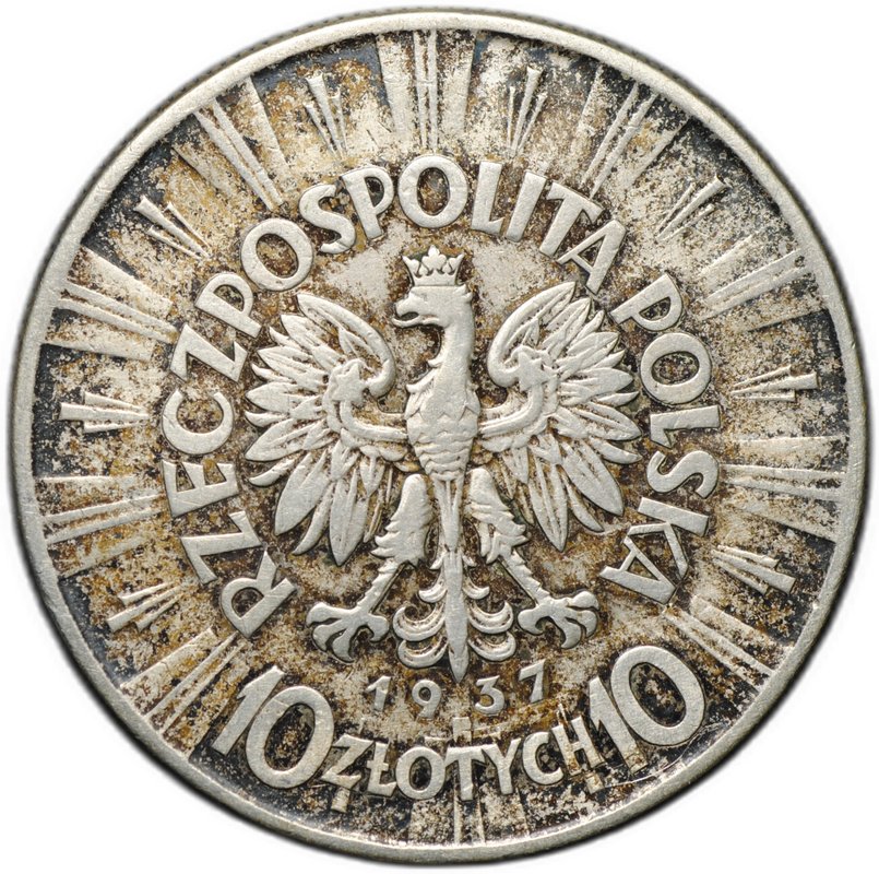 Монета 10 злотых 1937 Польша