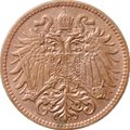 Монета 2 геллера 1910 Австрия
