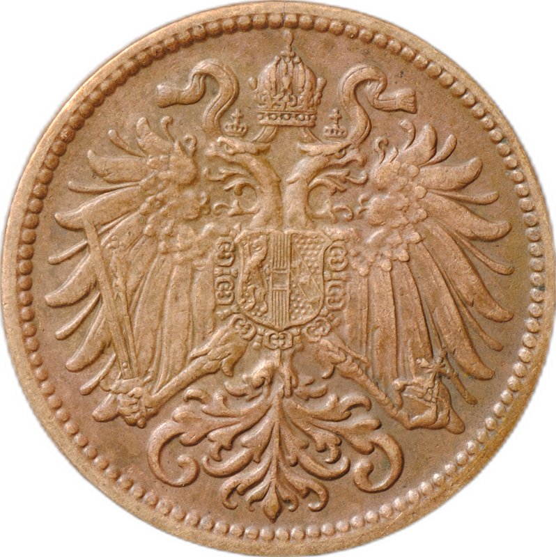 Монета 2 геллера 1911 Австрия
