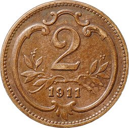 фото для Монета 2 геллера 1911 Австрия Аверс