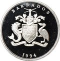 Монета 5 долларов 1994 Педро А. Кампо Барбадос