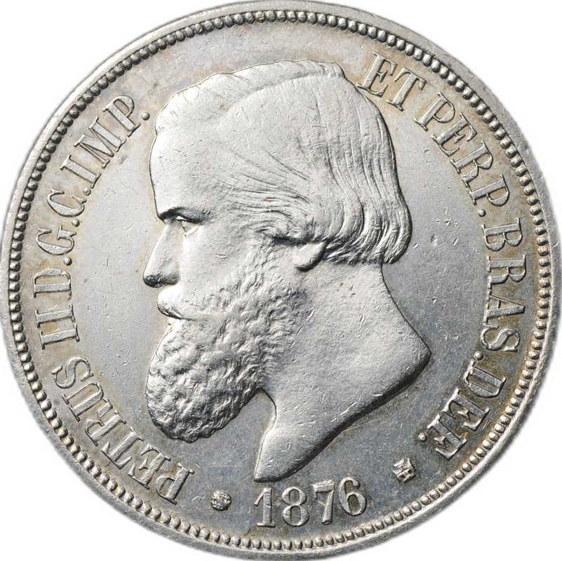 Монета 1000 реалов (рейс) 1876 Бразилия