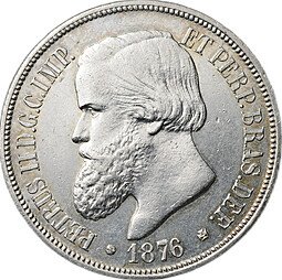 фото для Монета 1000 реалов (рейс) 1876 Бразилия Аверс