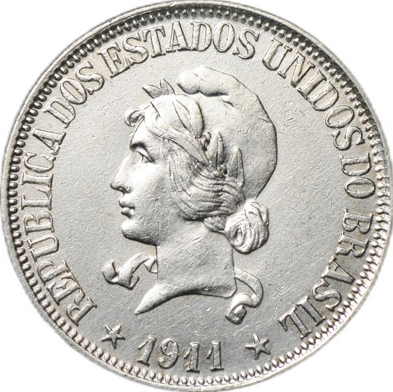 Монета 1000 реалов (рейс) 1911 Бразилия