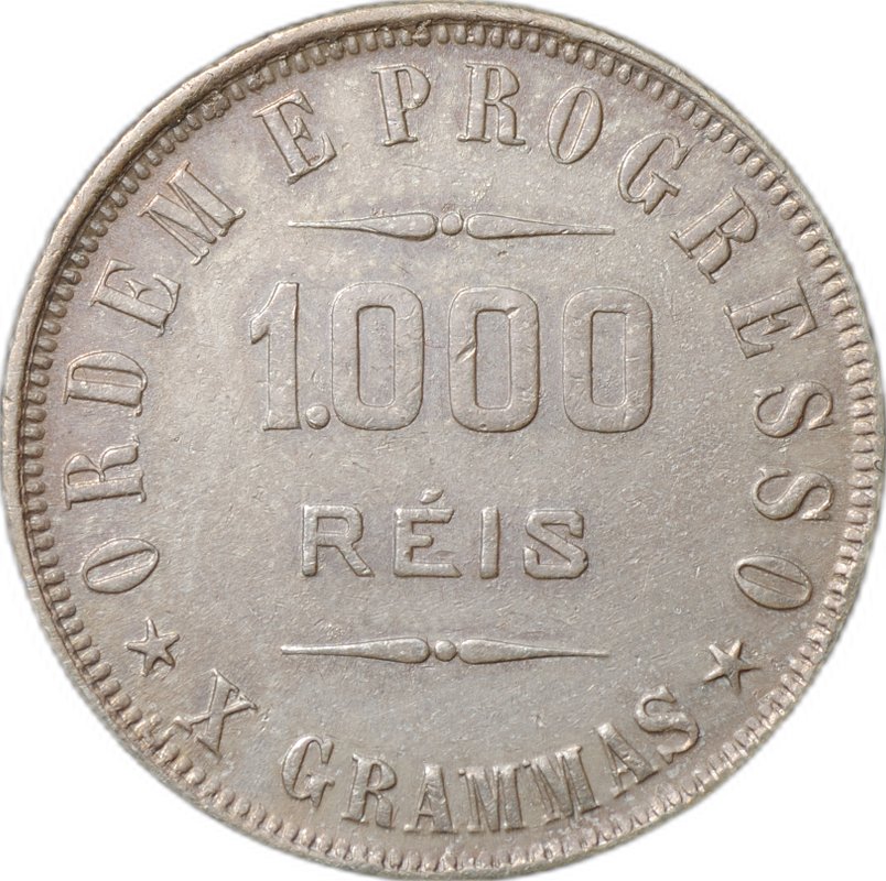 Монета 1000 реалов (рейс) 1911 Бразилия