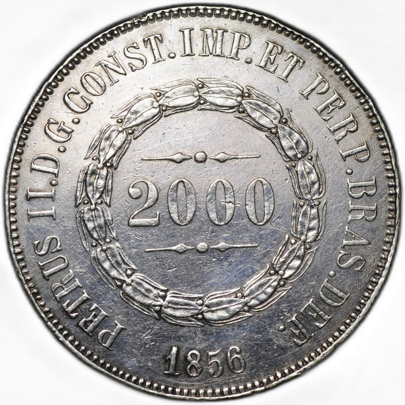 Монета 2000 реалов (рейс) 1856 Бразилия
