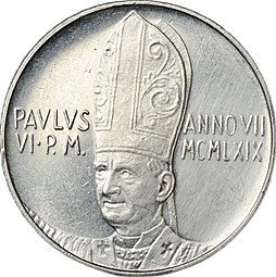 фото для Монета 500 лир 1969 Ватикан Аверс