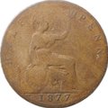 Монета 1/2 пенни 1877 Великобритания