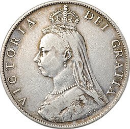 фото для Монета 2 шиллинга (флорин) 1888 Великобритания Аверс