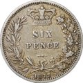 Монета 6 пенсов 1877 Великобритания
