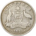 Монета 6 пенсов 1910 Великобритания