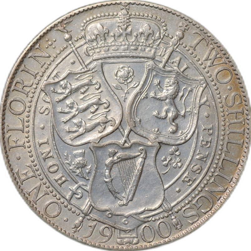 Монета 2 шиллинга (флорин) 1900 Великобритания